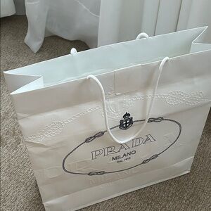 Prada White Shopping Bag